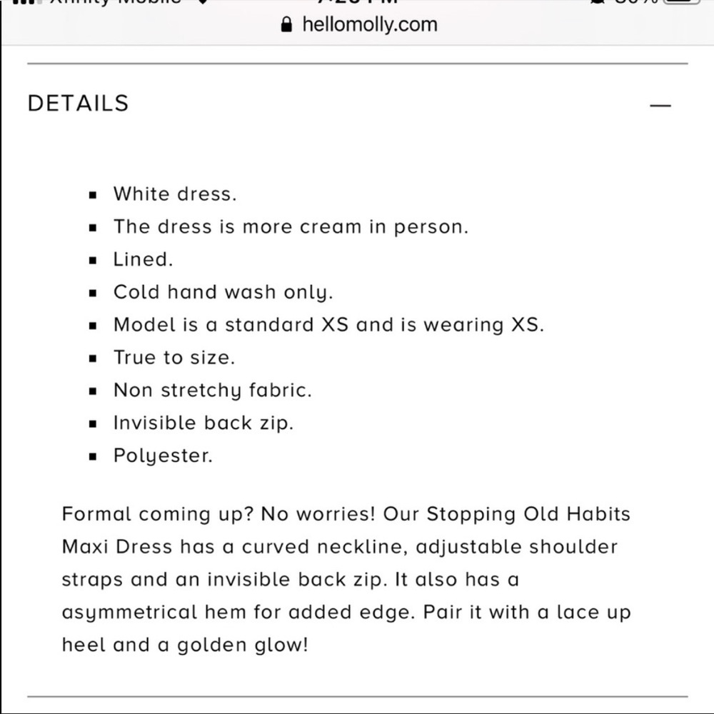Hello Molly Cream High-Low Ruffle Midi Dress - Picture 5 of 5